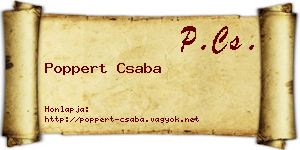 Poppert Csaba névjegykártya