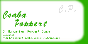 csaba poppert business card